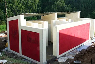 Toilet block under construction at Palung